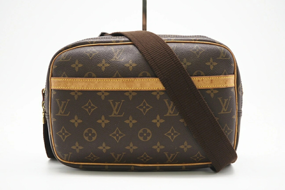 Louis Vuitton Monogram Reporter Shoulder Bag Brown Canvas